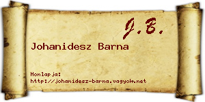 Johanidesz Barna névjegykártya