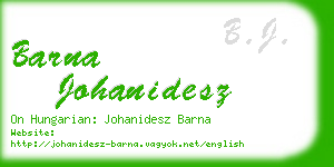 barna johanidesz business card